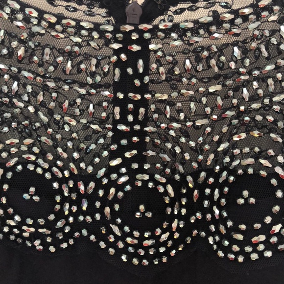 SOLD!!!! Navy Blue beaded neckline dress - Picture 4 of 5